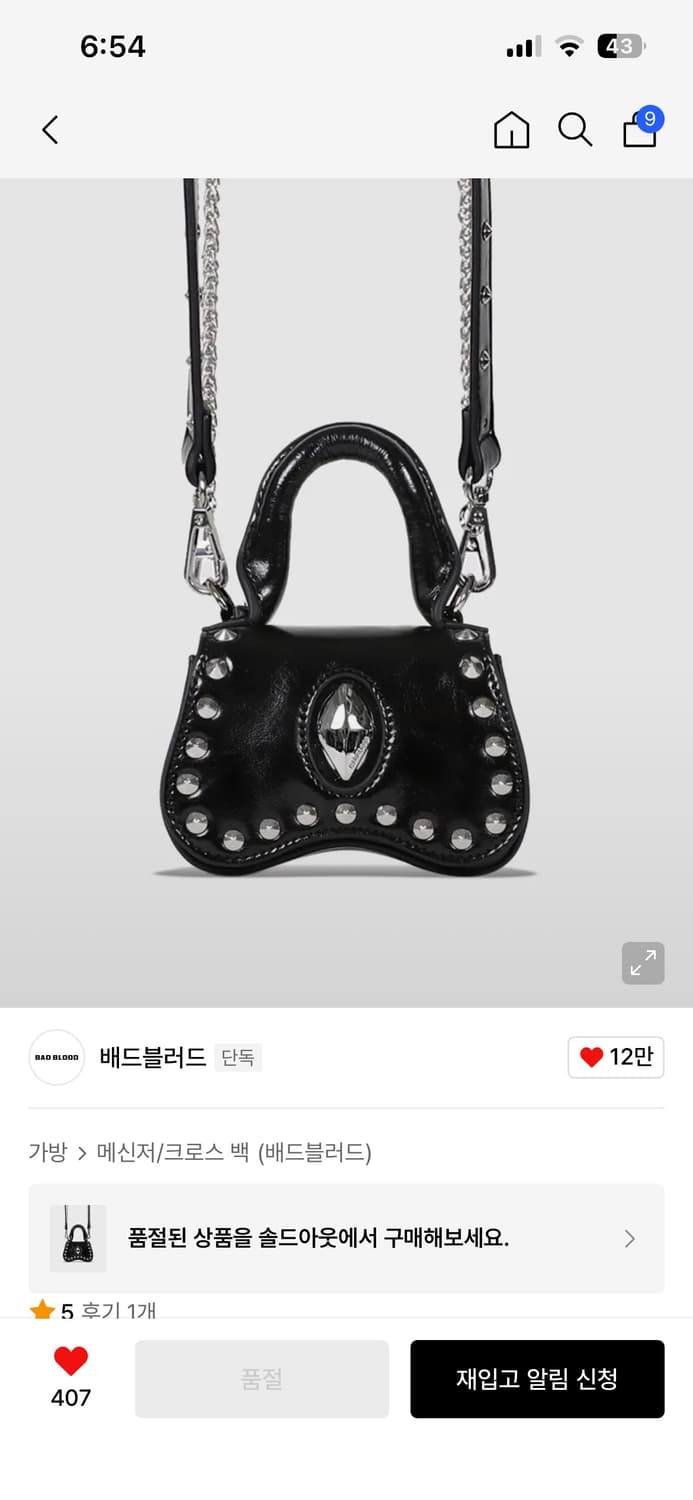 배드블러드 엘립스 심볼 크랭키 미니 너트백 오닉스 상품이미지1