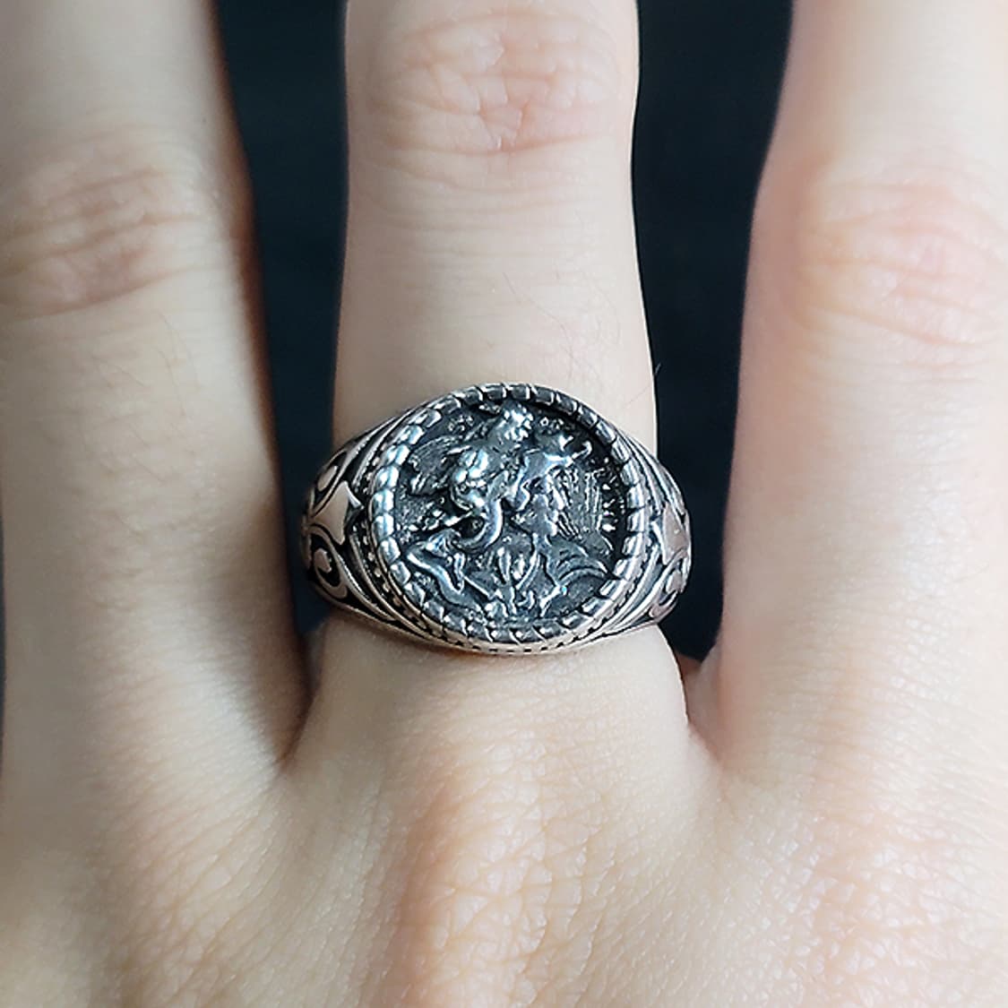 Rometh 실버 남자 엔틱 빈티지 명품 고대 코인 로마 반지 상품이미지8