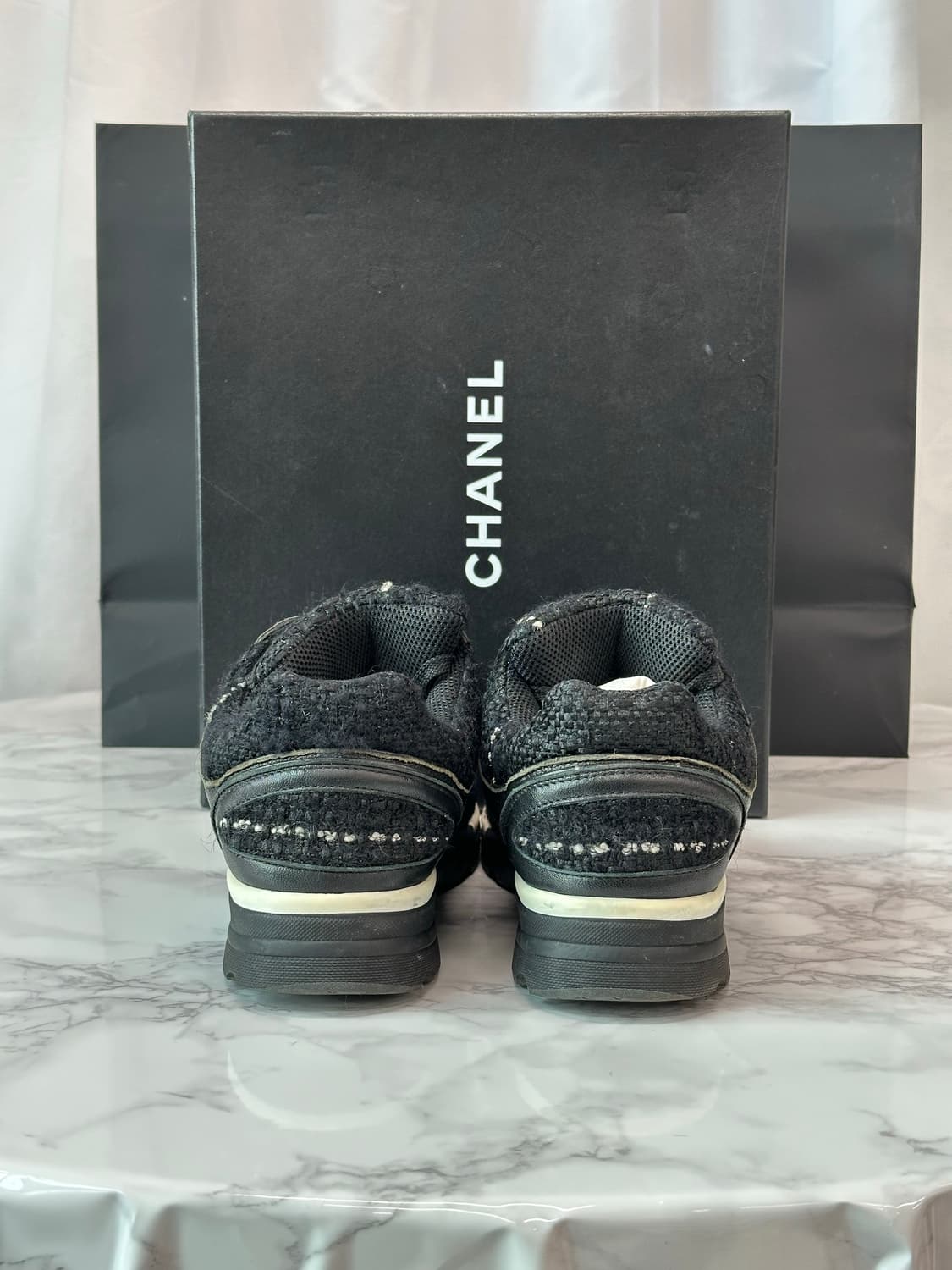 샤넬 CC로고 트위드 스니커즈 37.5 상품이미지5