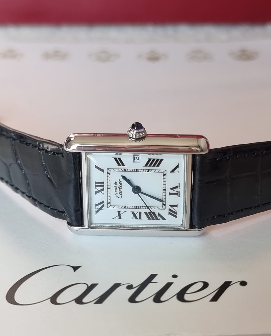 까르띠에 빈티지 탱크머스트 XL 화이트골드 디버클 시계(남녀공용) 상품이미지1