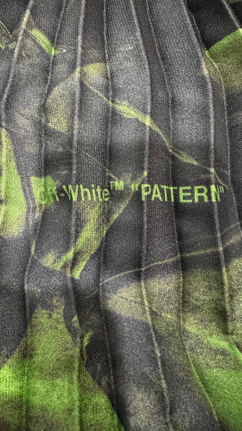 Off-White 그린 패턴 플리츠 스커트 40 매장판 상품이미지3