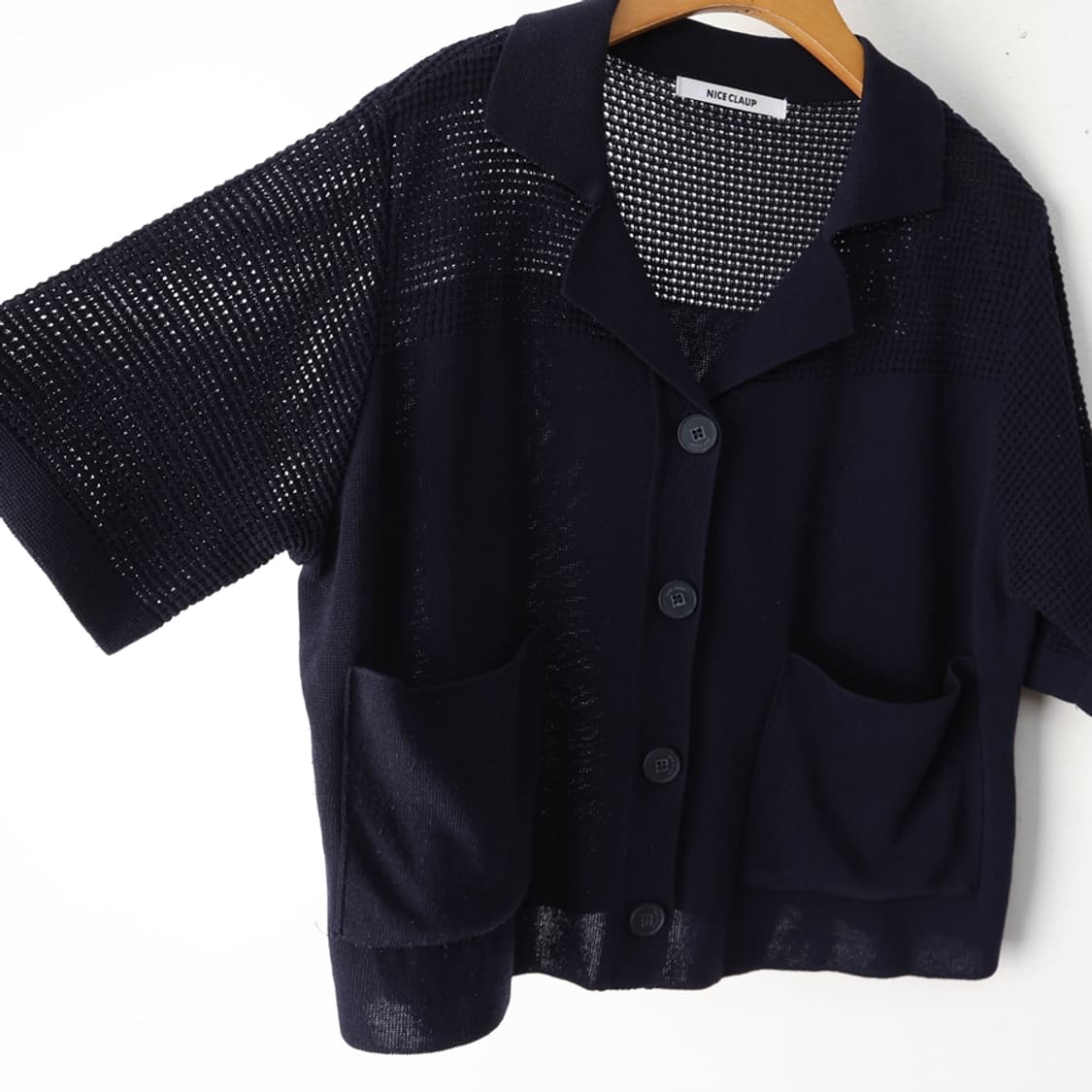 F/나이스클랍 스카시 카라 니트 가디건 상품이미지5