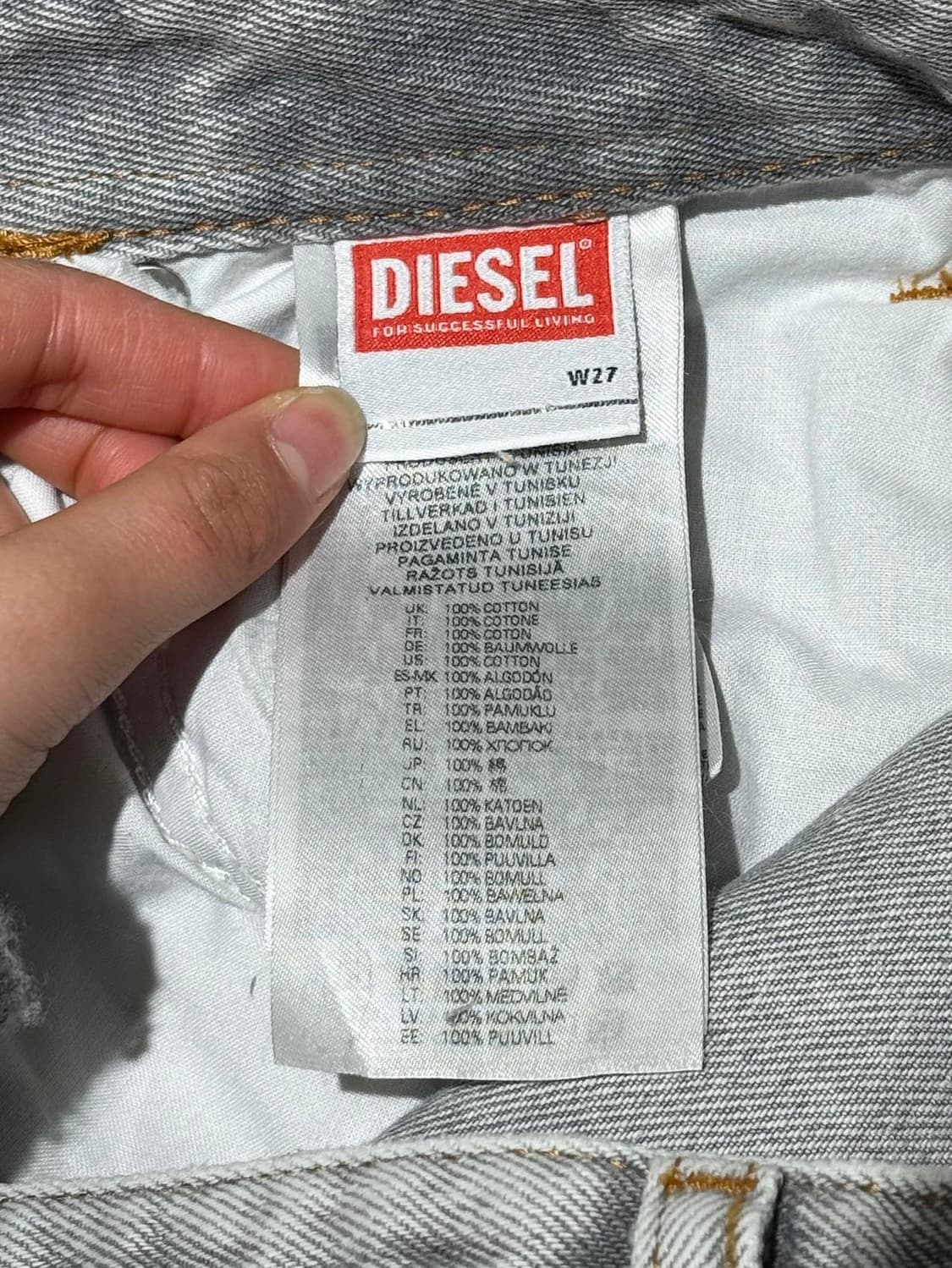 디젤 2002-FS1 그레이 사이드 지퍼 트라우저 데님 팬츠 상품이미지7