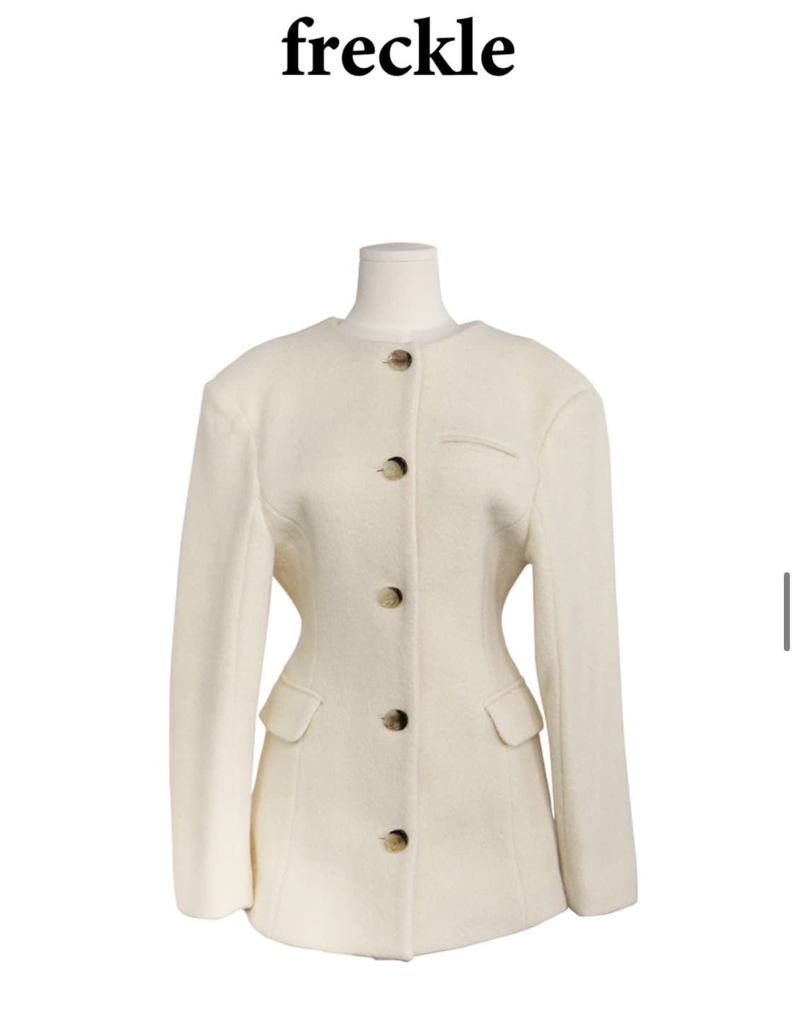 [프레클]알파카자켓 no collar alpaca jacket cream 상품이미지1