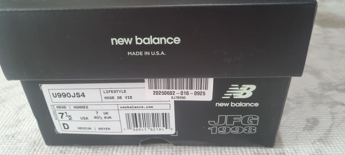 뉴발란스 990v4 jfg 조 프레쉬 굿 블랙 화이트 255 상품이미지7