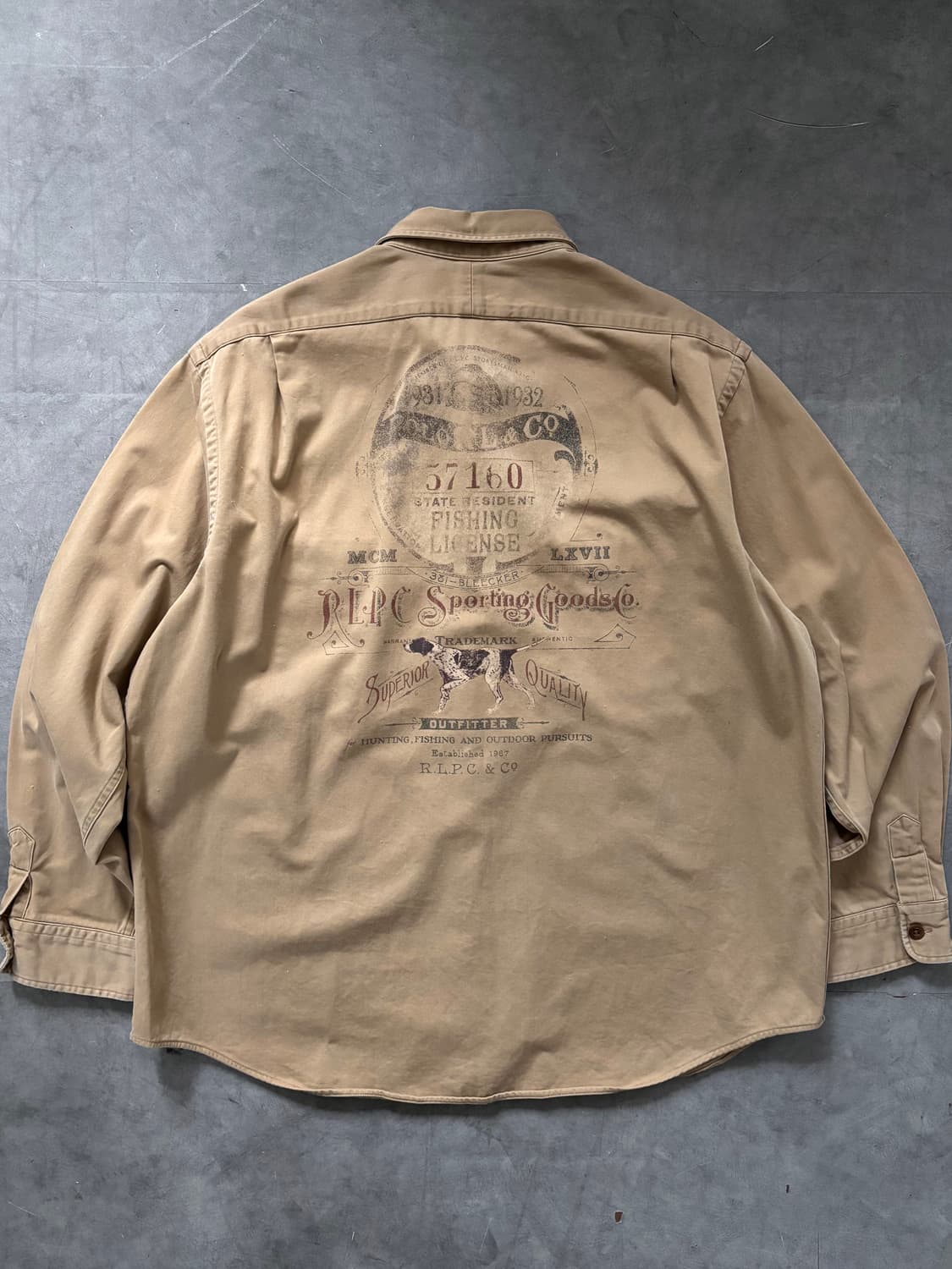 Polo 폴로 랄프로렌 90’s 스텐실로고 베이지 워크 셔츠 상품이미지5