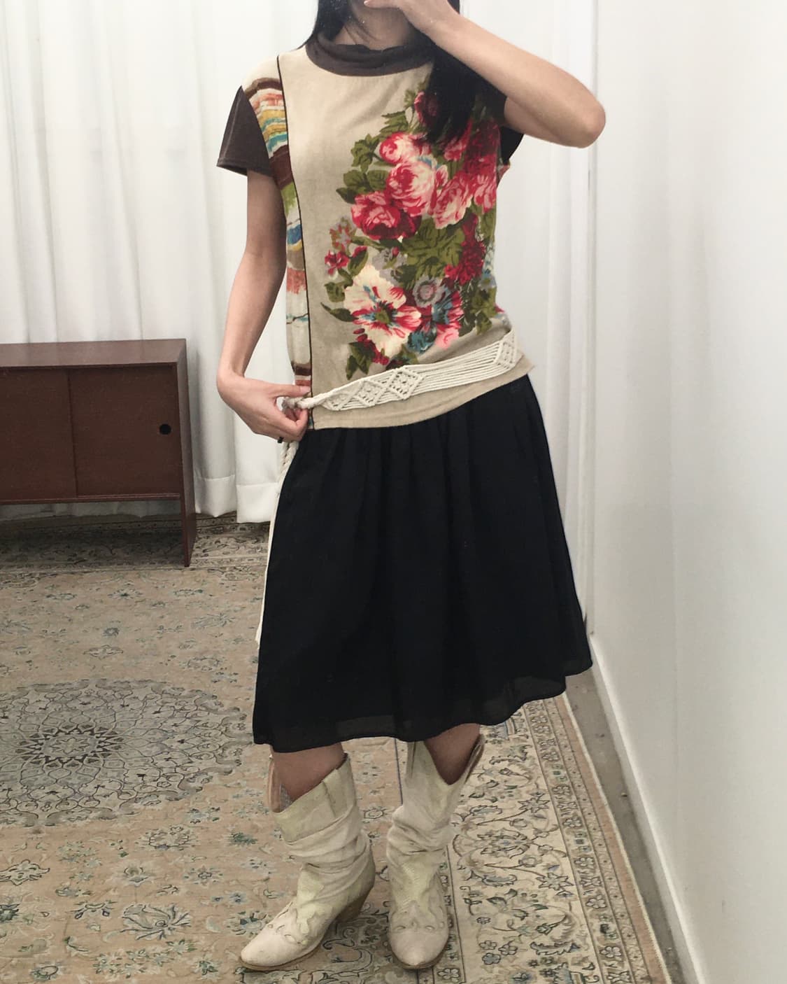 플라워 반팔 니트 상품이미지4