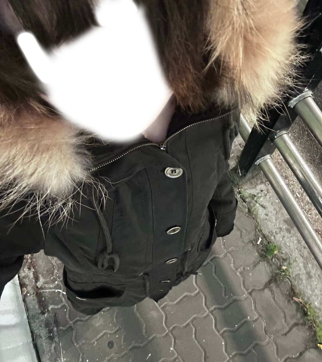 Vkei style fur long coat black 상품이미지4
