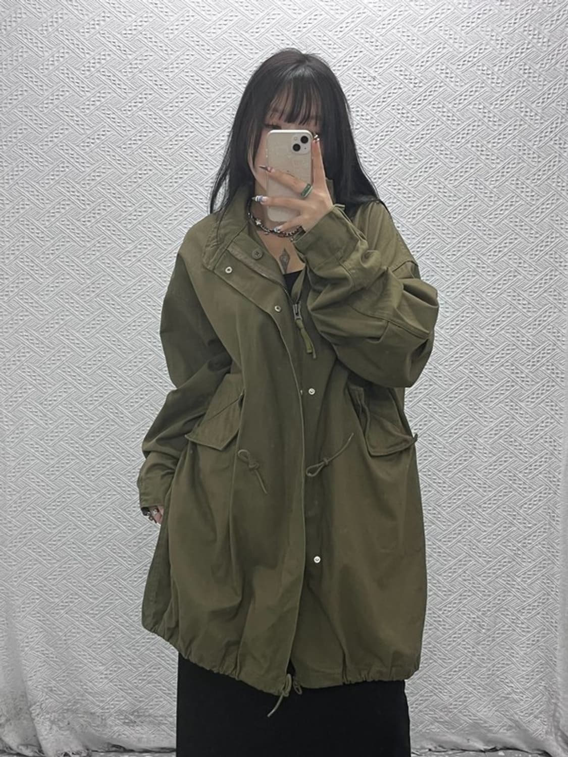 라퍼지스토어 빈티지 피쉬테일 말차카키 야상 자켓 L C07655 상품이미지1