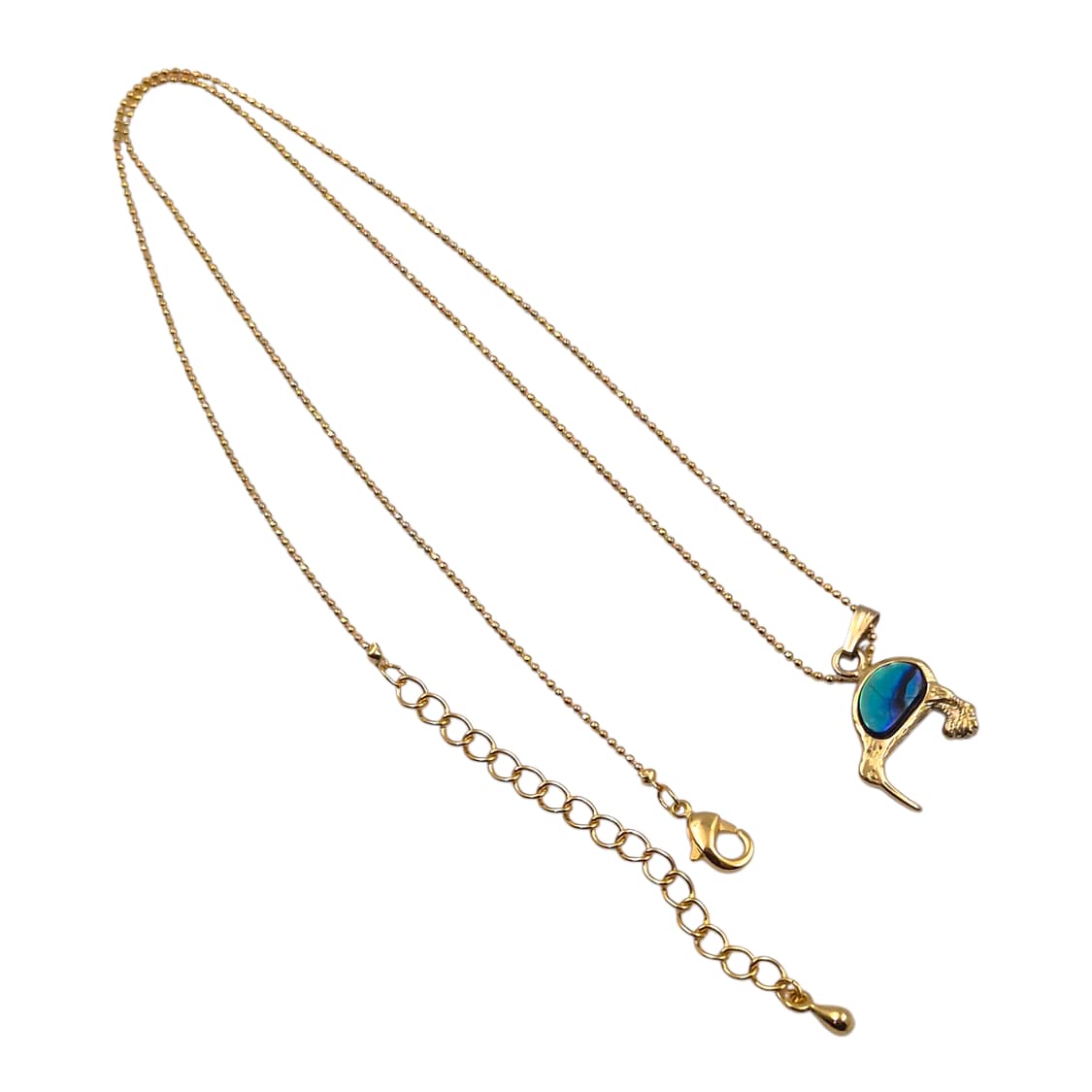 80s 뉴질랜드 파우아 자개 22k 키위새 목걸이 상품이미지3