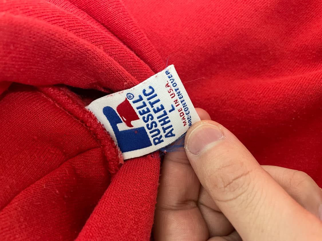 [L] 빈티지 90s Russell 러셀 후드티 레드 상품이미지3