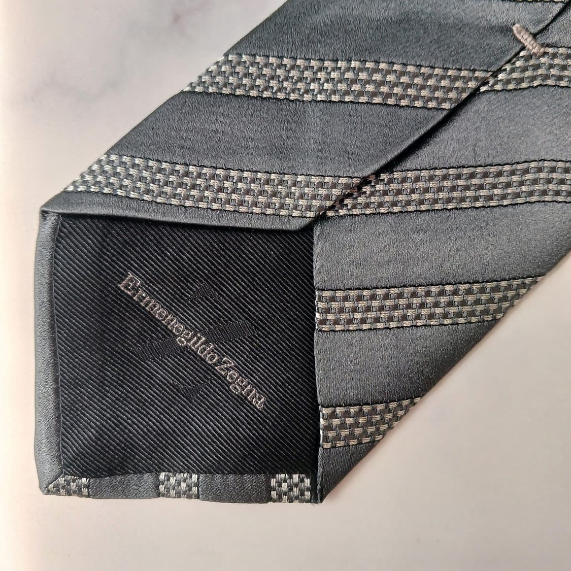 에르메네질도 제냐 스트라이프 넥타이 9.3cm A~A+등급 E775 상품이미지6