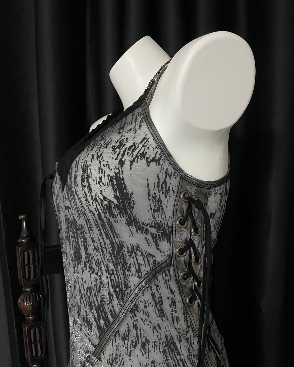 Salvage Leather Lace-up Print Dress 상품이미지3