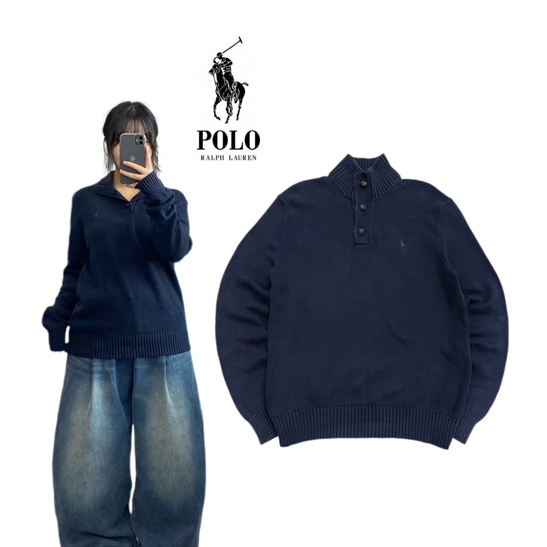 폴로 신형 포니 버튼 아노락 니트 상품이미지1