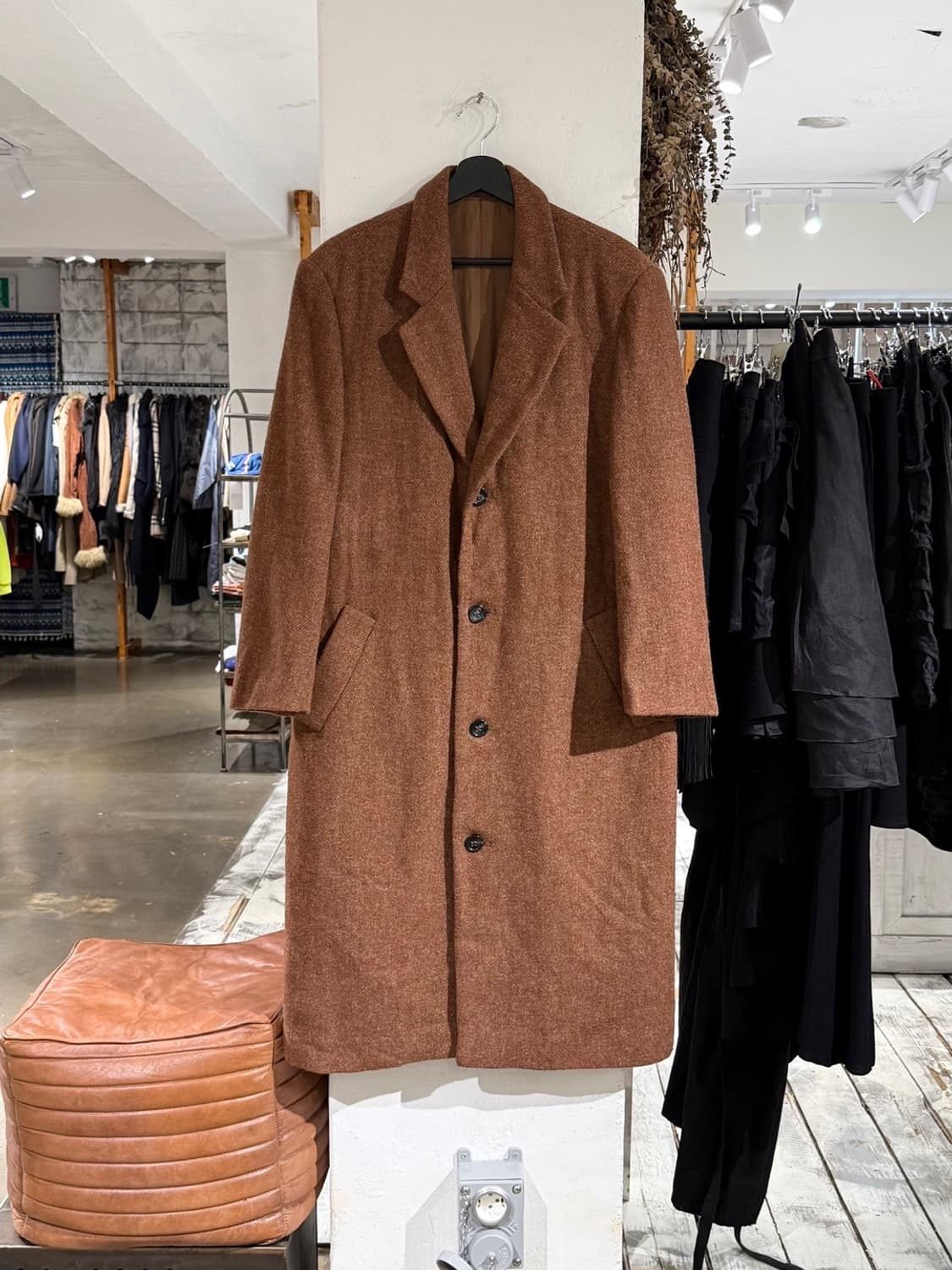 와이즈 비스 브라운 싱글 울 롱 코트 상품이미지1