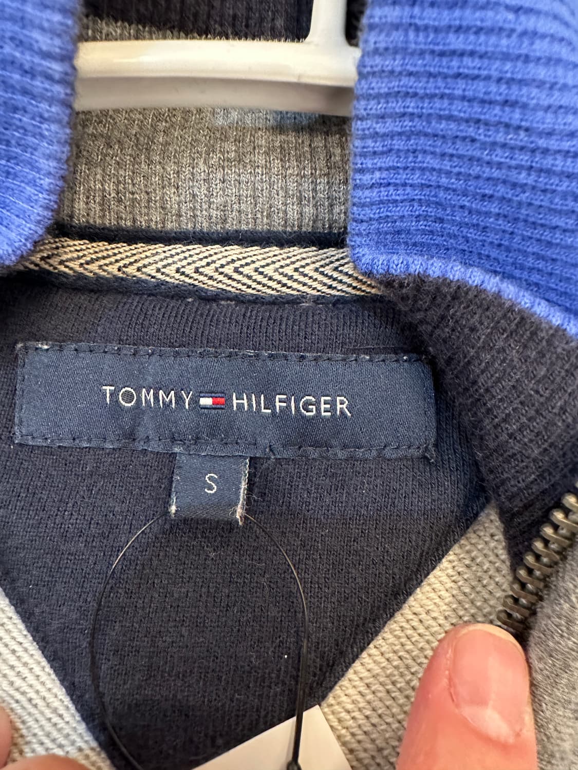 S) 타미 힐피거 그레이 니트 집업 상품이미지3