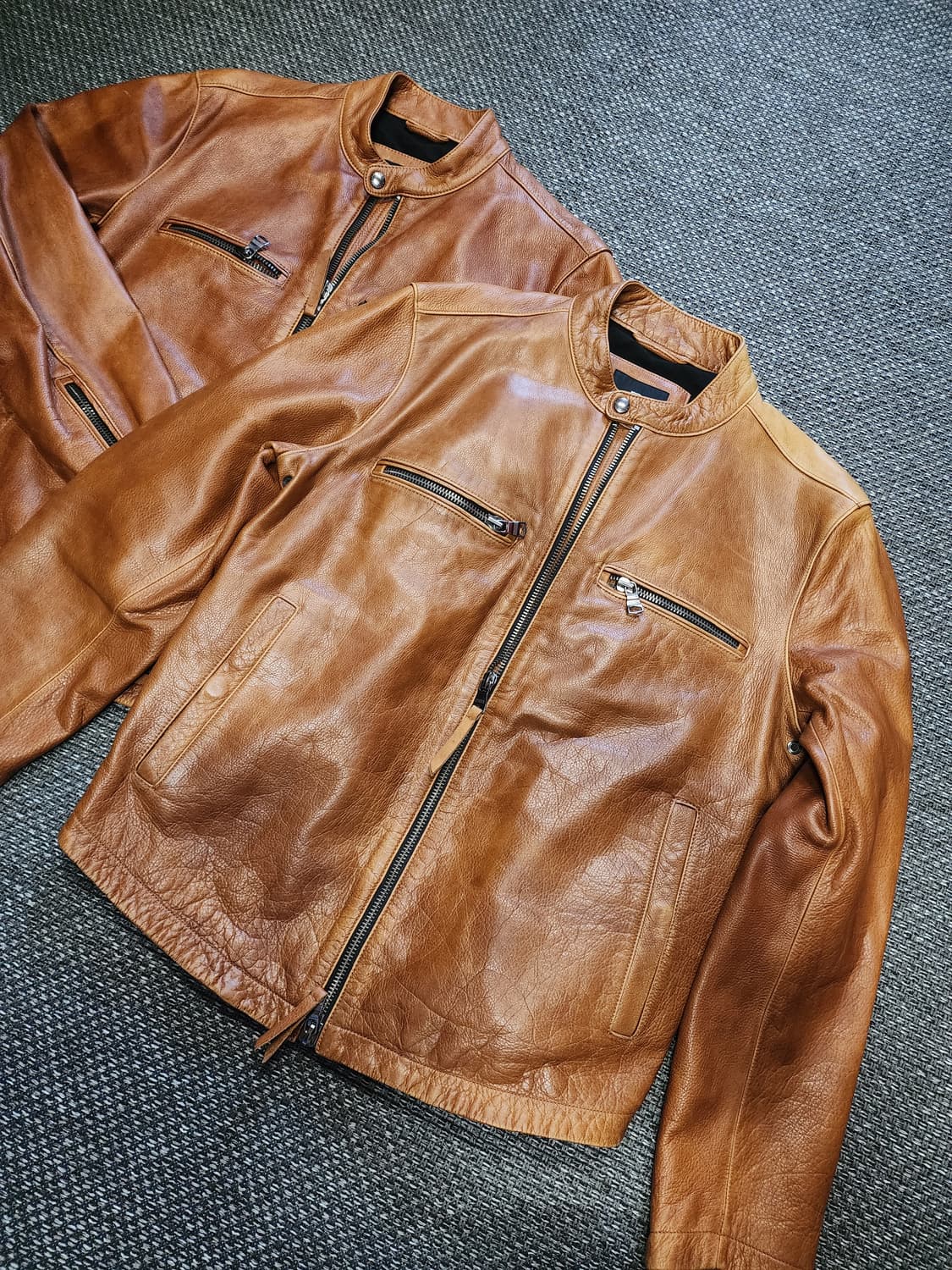 바나나리퍼블릭 가죽 싱글 바이커 자켓   M.L  상품이미지7