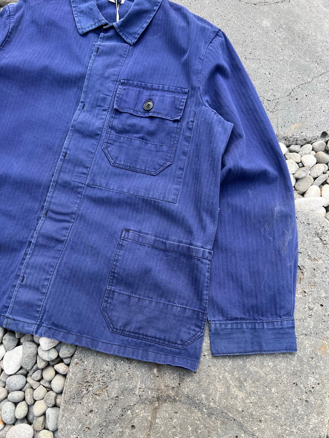 OLD VINTAGE HBT FRENCH WORK 헤링본트윌프렌치워크자켓 상품이미지4