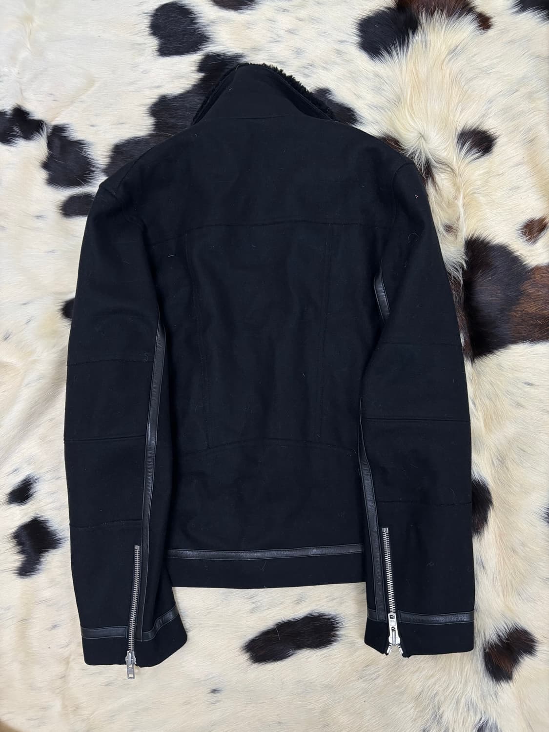 Sheep Fur Trimming Black Wool Jacket 상품이미지10