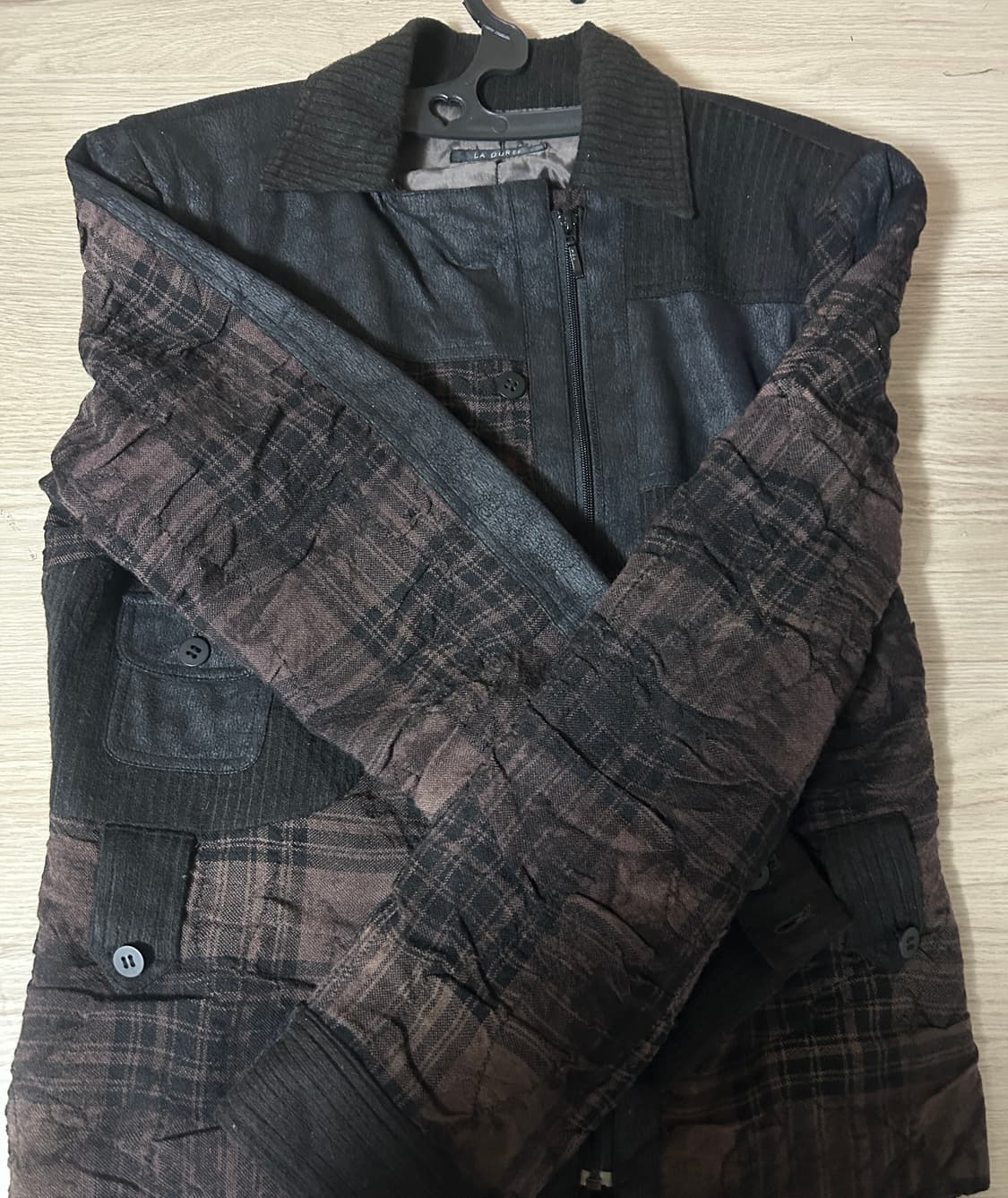 빈티지 체크 사선지퍼 자켓 상품이미지2