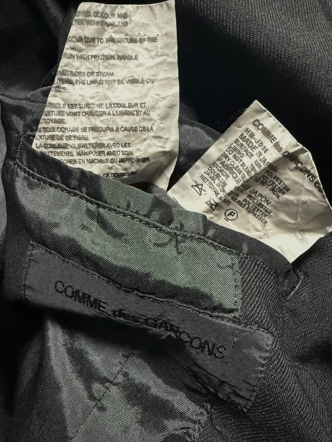 꼼데가르송 옴므 축융 폴리 슈렁큰 이펙트 자켓 L 상품이미지3