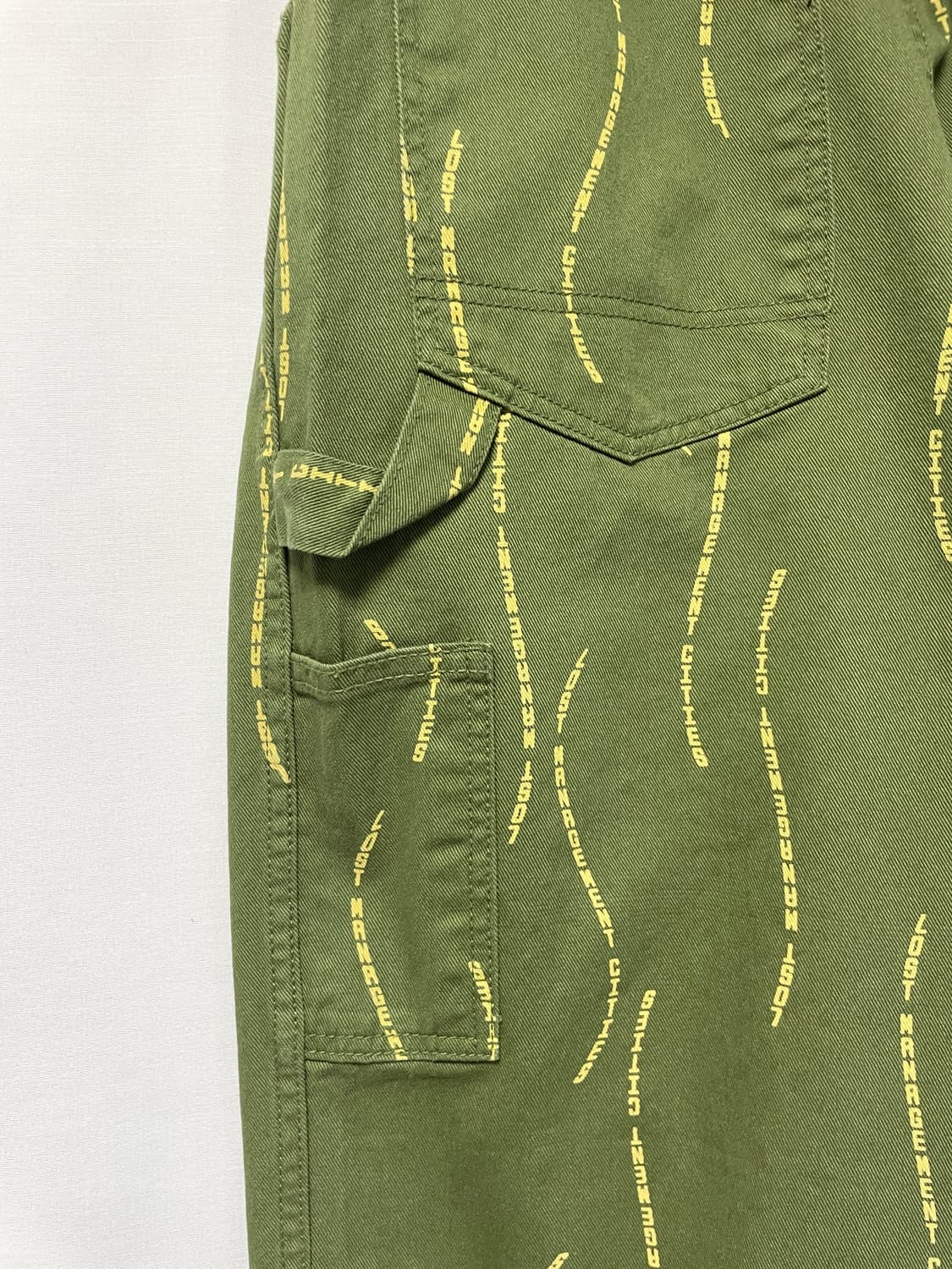 새상품) LMC 엘엠씨 프린팅 카펜터 트윌코튼 워크팬츠 데님팬츠. 그린 상품이미지7