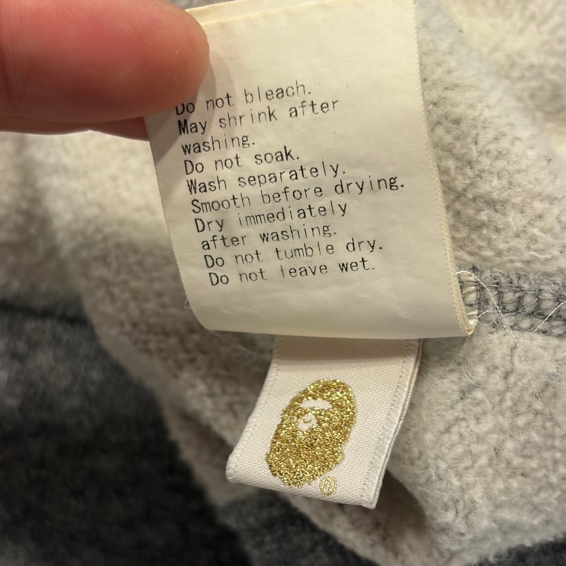 [L] 베이프 BAPE 로고 맨투맨 그레이 B544 상품이미지10