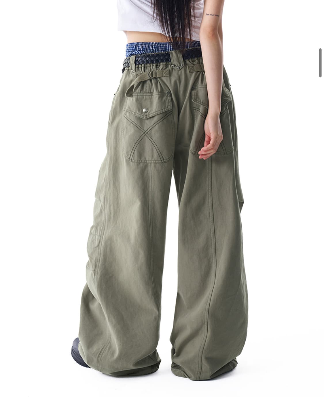 아캄 knee pin-tuck cargo pants 카고팬츠 상품이미지2