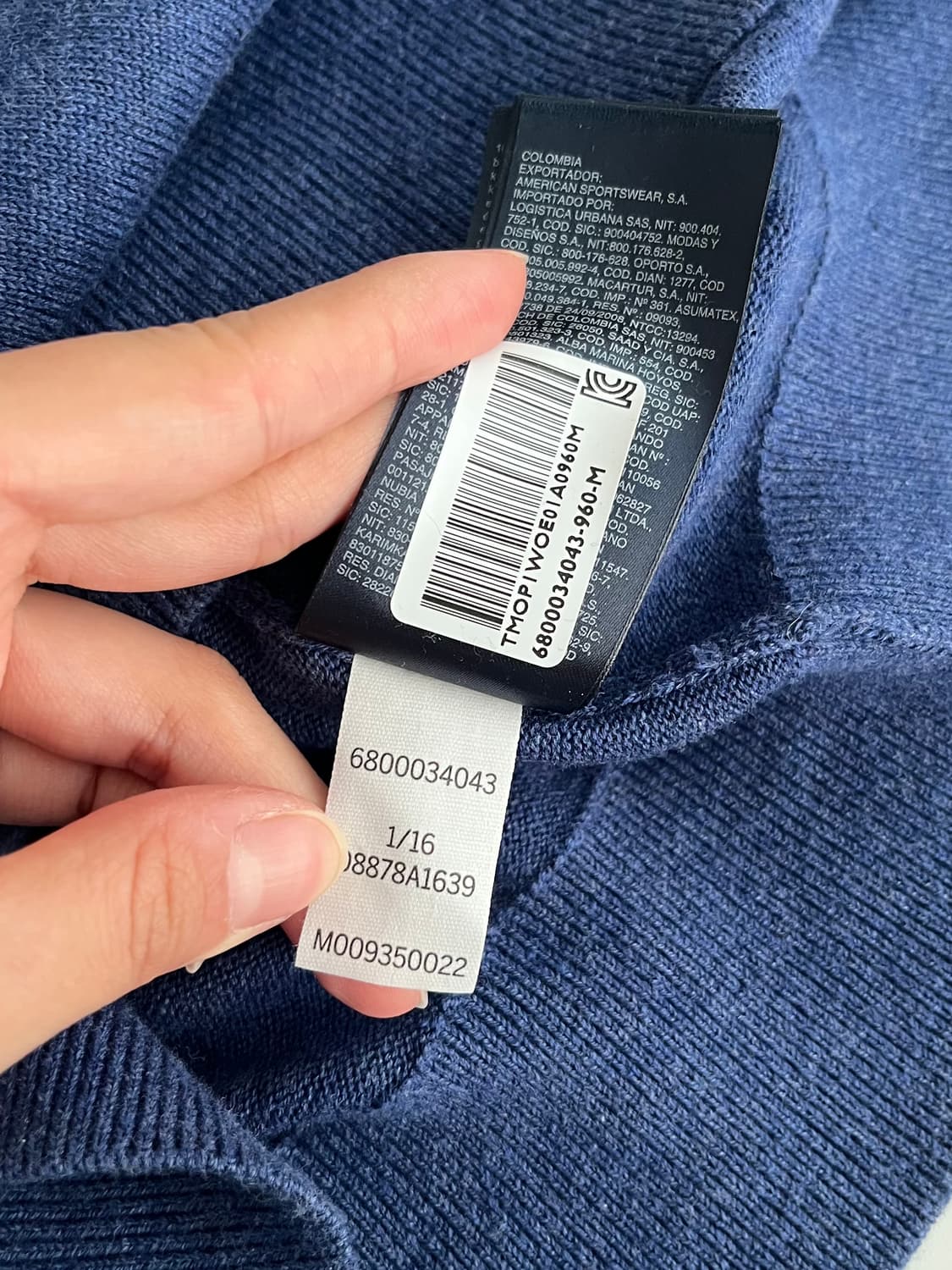 M) 타미힐피거 코튼 라운드넥 니트 블루 상품이미지6