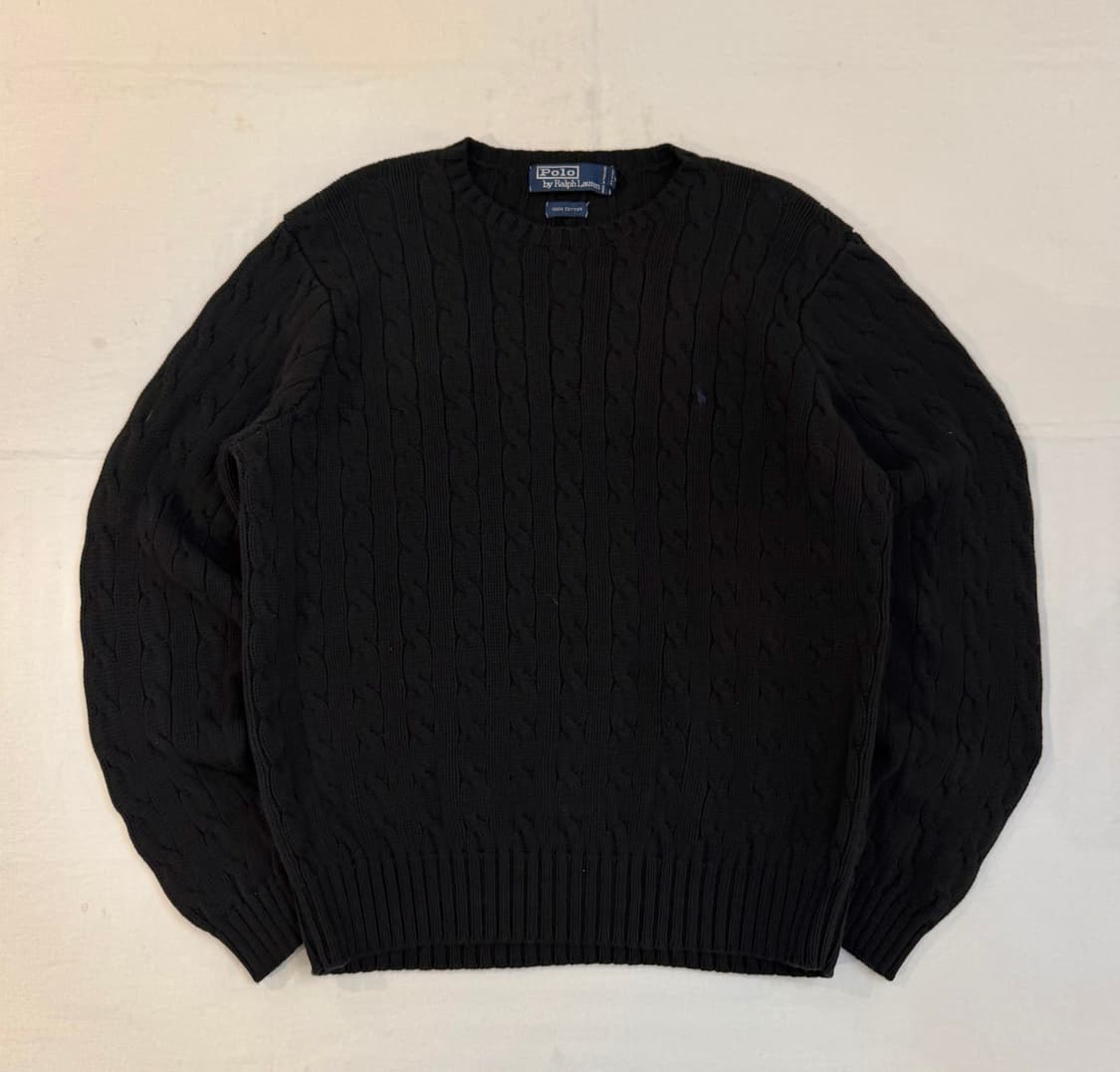 폴로 랄프로렌 꽈배기 케이블 니트 블랙 상품이미지1