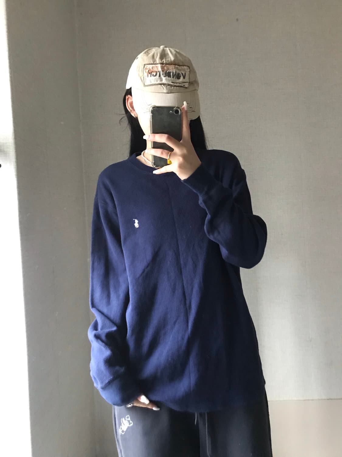 폴로 네이비 와플 롱슬리브 상품이미지1