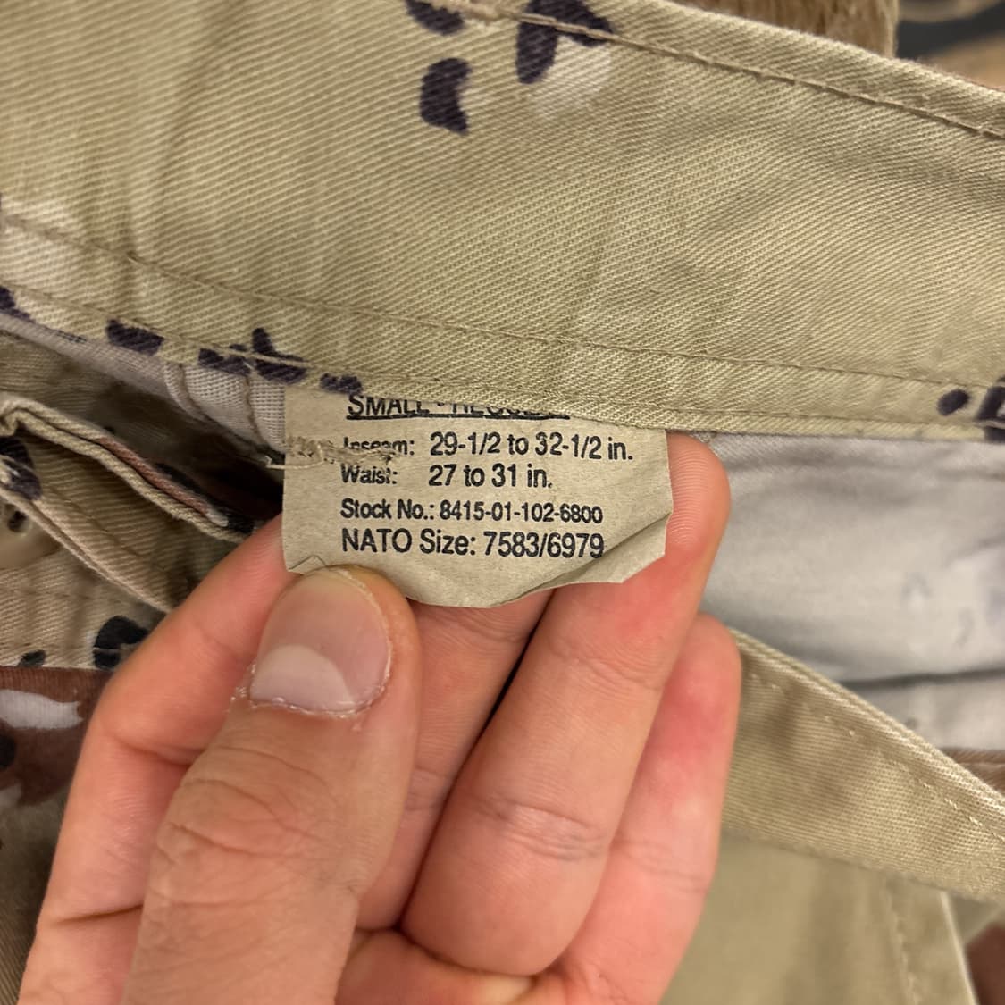 90s 오리지널 밀리터리 미육군 초코칩카모 BDU 카고팬츠 N949 상품이미지9