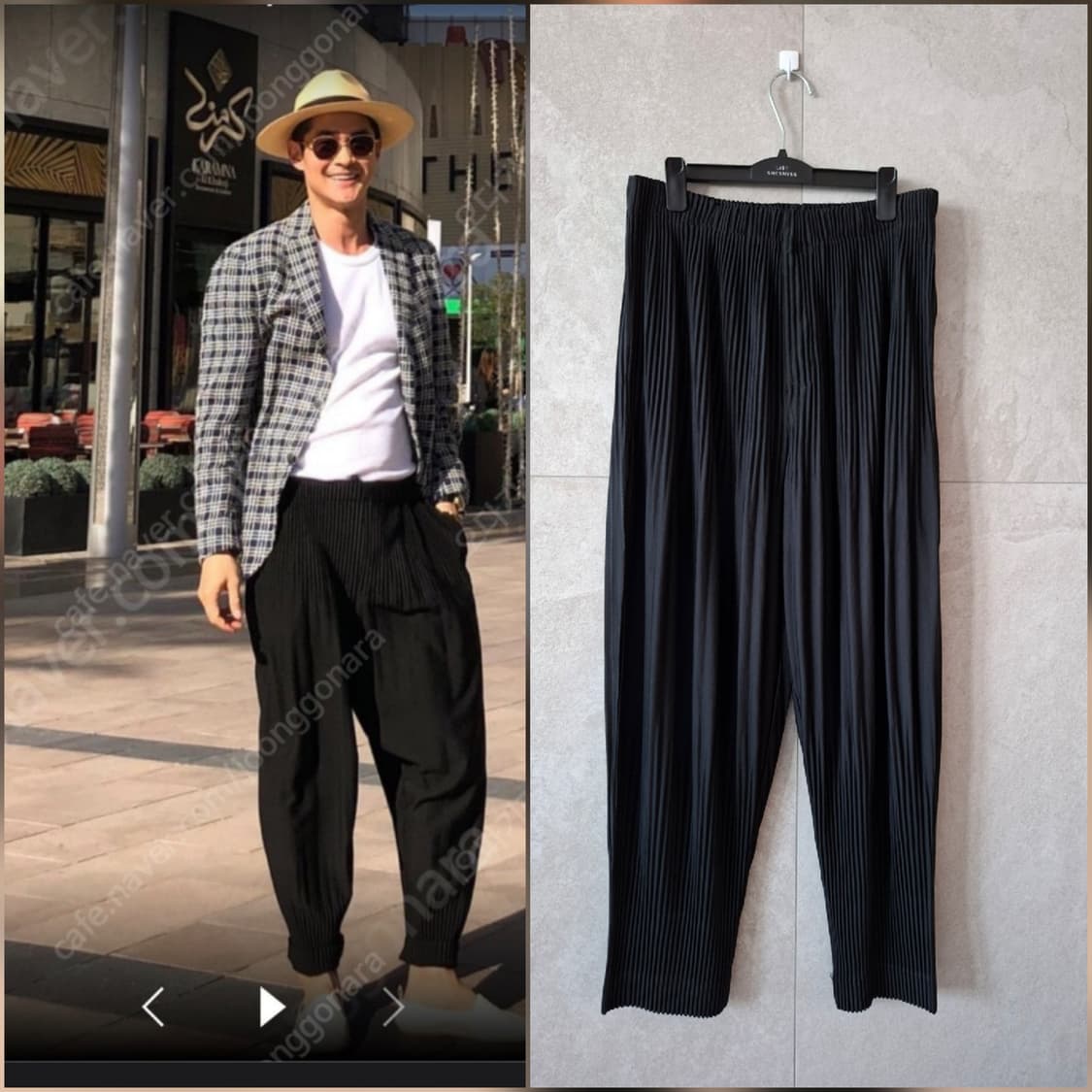 옴므플리세 베이직 팬츠 블랙 이세이미야케 플리츠플리즈 상품이미지1