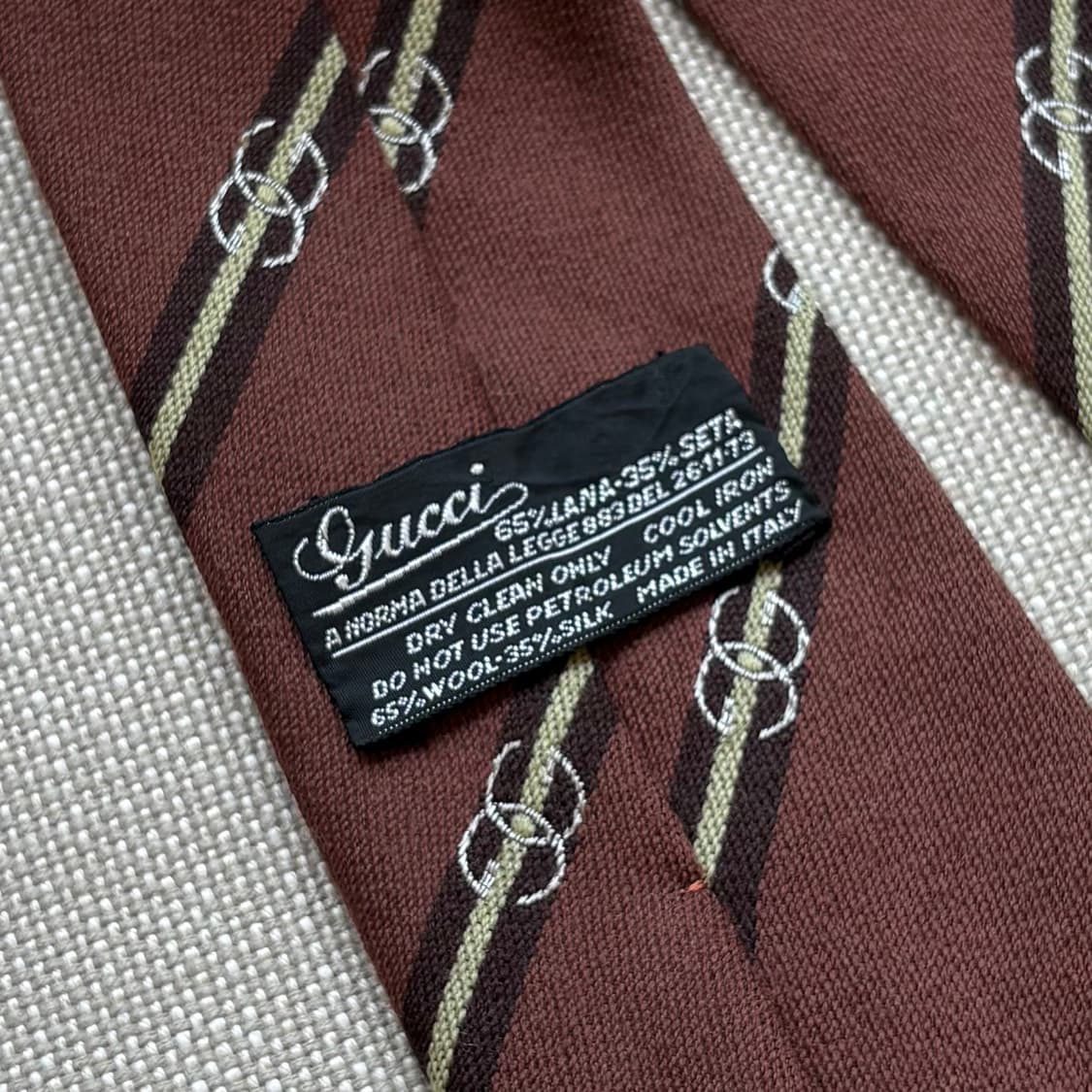 [Rare] 60s GUCCI 울실크 레지멘탈 타이 상품이미지8