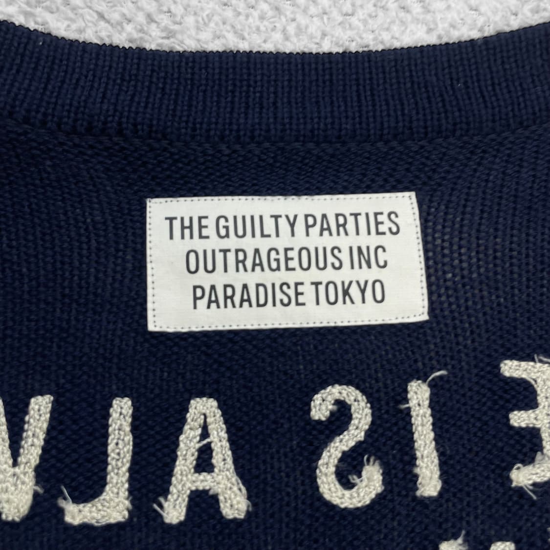 와코마리아 길티파티즈 울 브이넥 가디건 네이비 상품이미지6