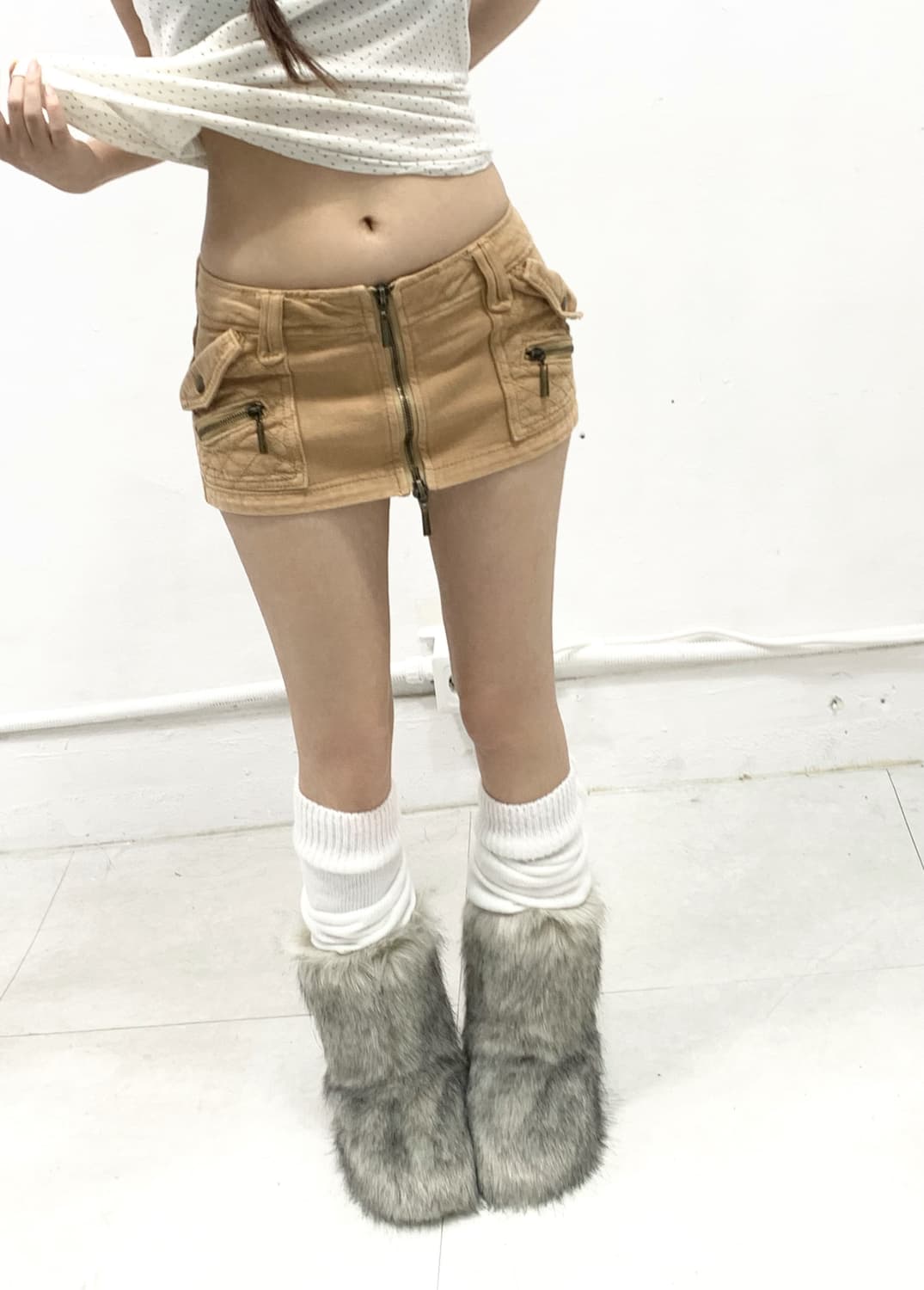 [CECIL MCBEE] 세실맥비 베이지 카고 숏츠 상품이미지2