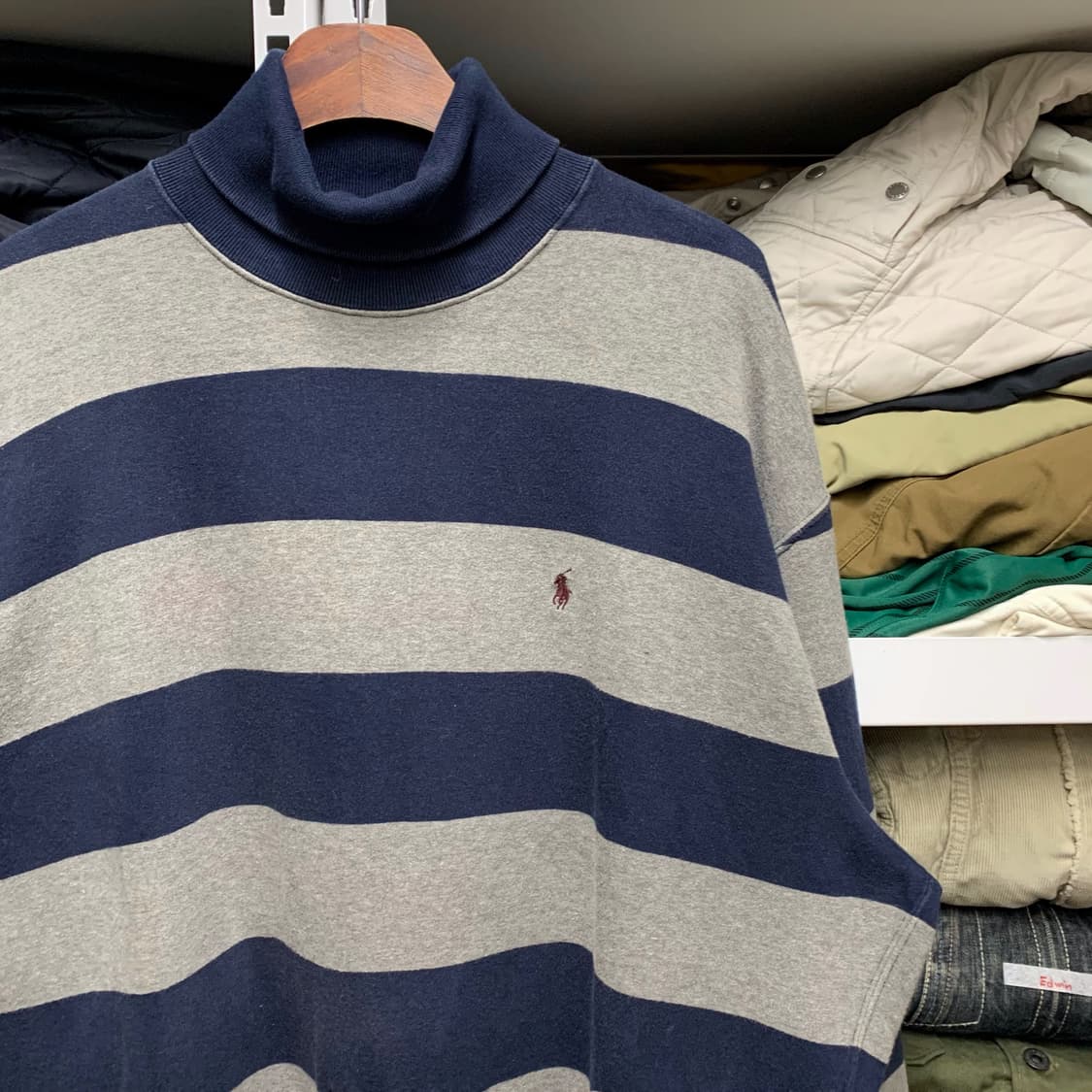 [XL] 폴로 랄프로렌 블록스트라이프 폴라넥 스웻셔츠 상품이미지1