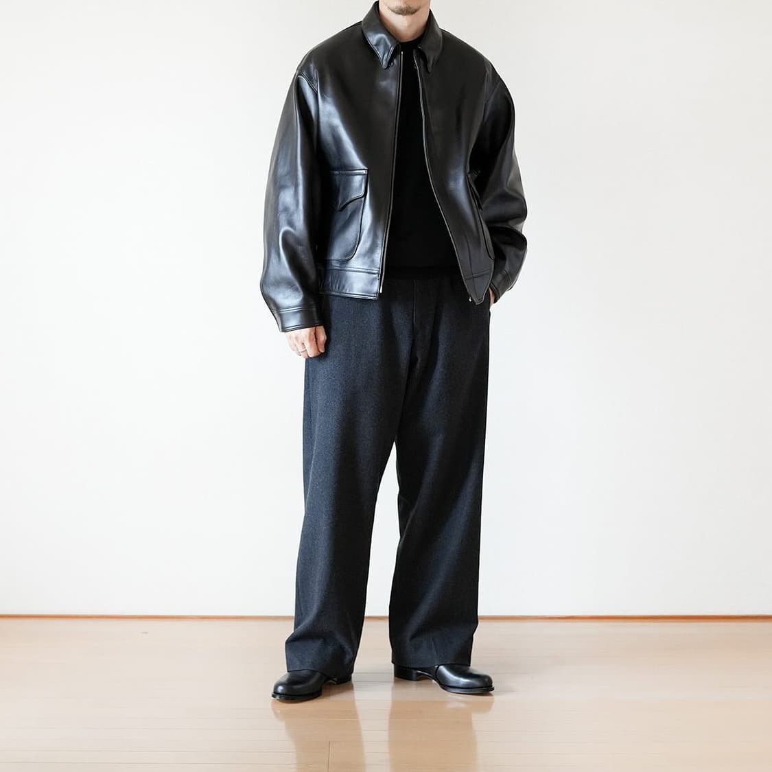 [1월 31까지][1] 25AW 아프레쎄 레더 타입 A-2 플라이트 자켓 상품이미지4