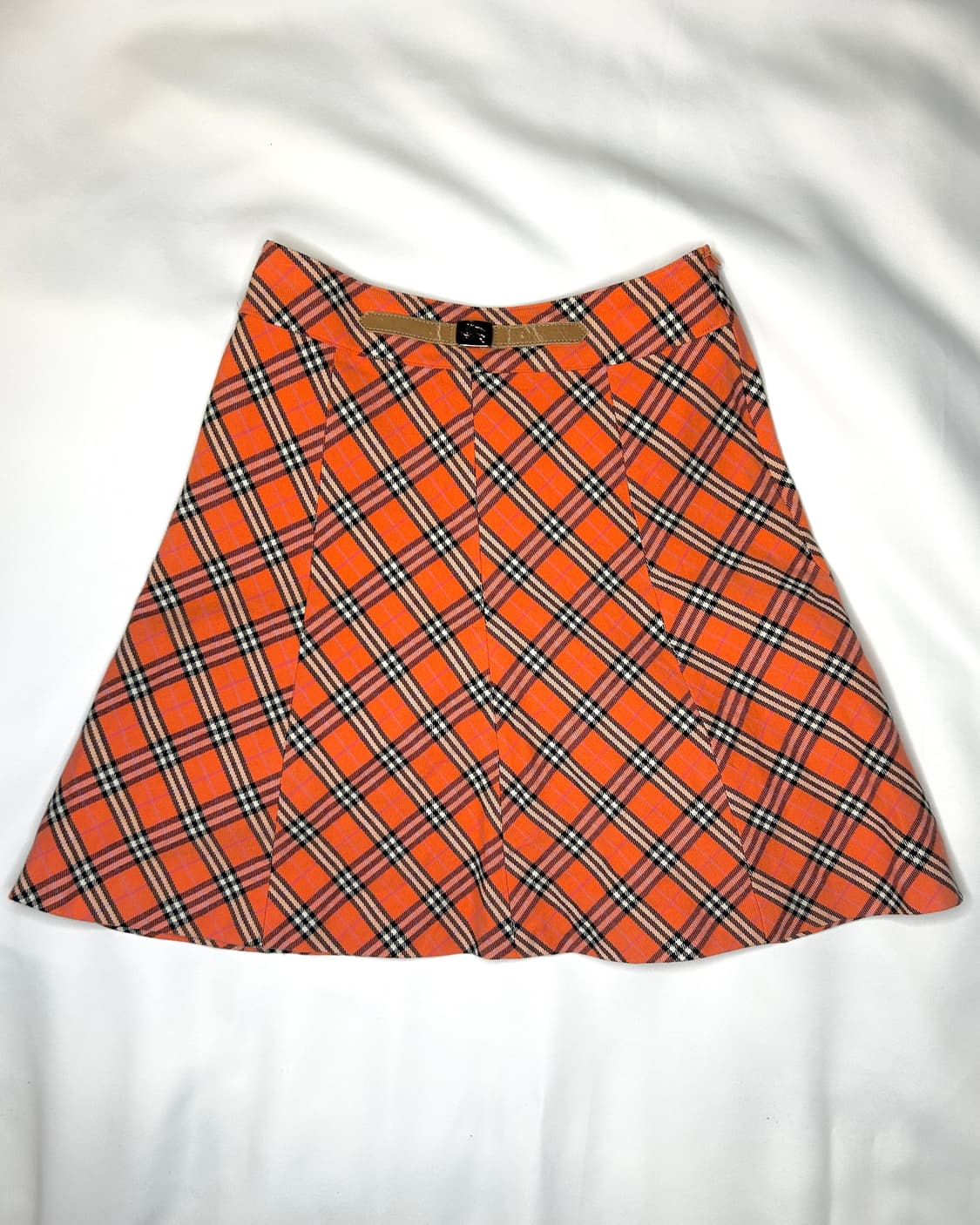 [Burberry] 버버리 스커트 Orange Check Skirt 상품이미지1