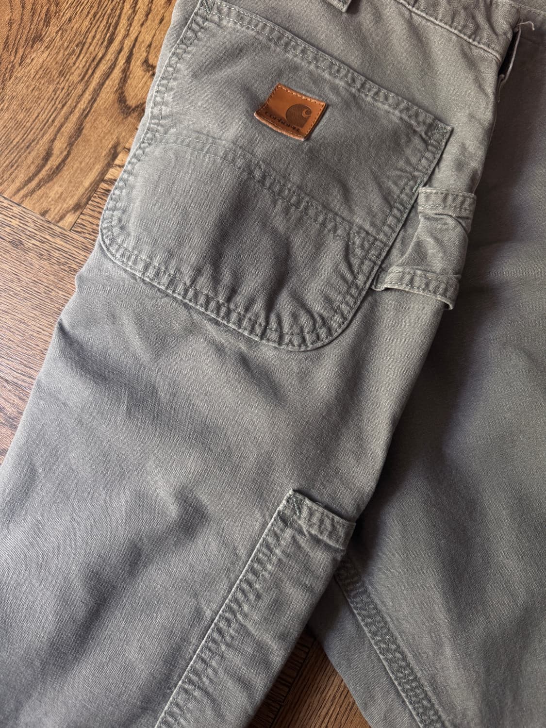 [35]칼하트USA 더티워싱 FAT 라이트캔버스 싱글니 워크 팬츠 상품이미지8