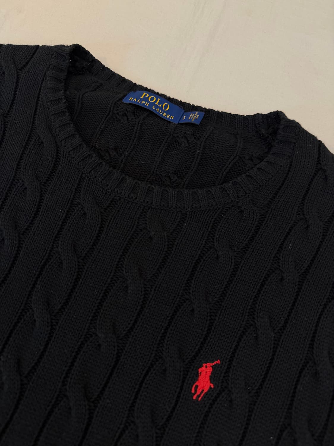 폴로 랄프로렌 꽈배기 케이블 니트 블랙 상품이미지2