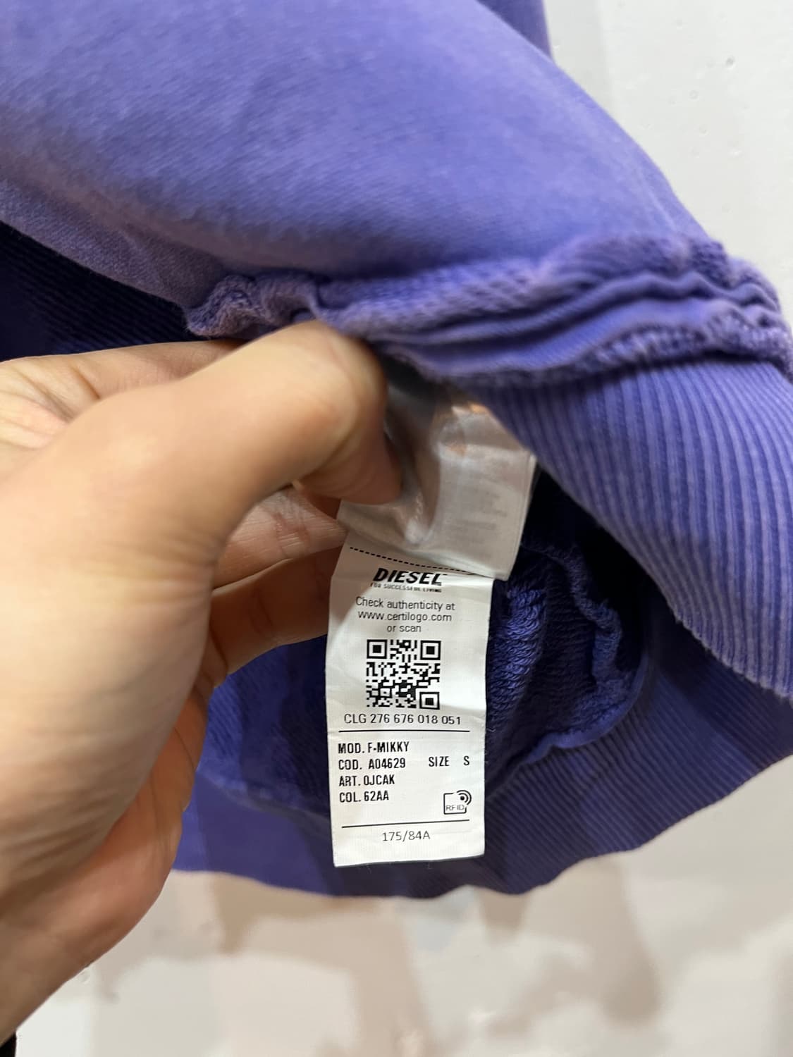 DIESEL 디젤 F-MIKKY 워시드 언발 후드티 우먼즈 상품이미지10