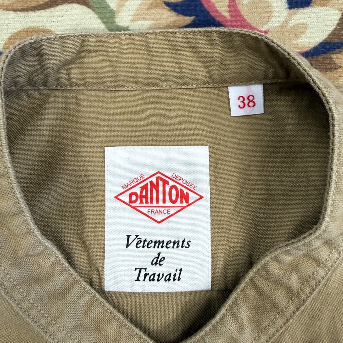 (38)JPN단톤 DANTON 논카라 코튼 셔츠(베이지) 상품이미지3