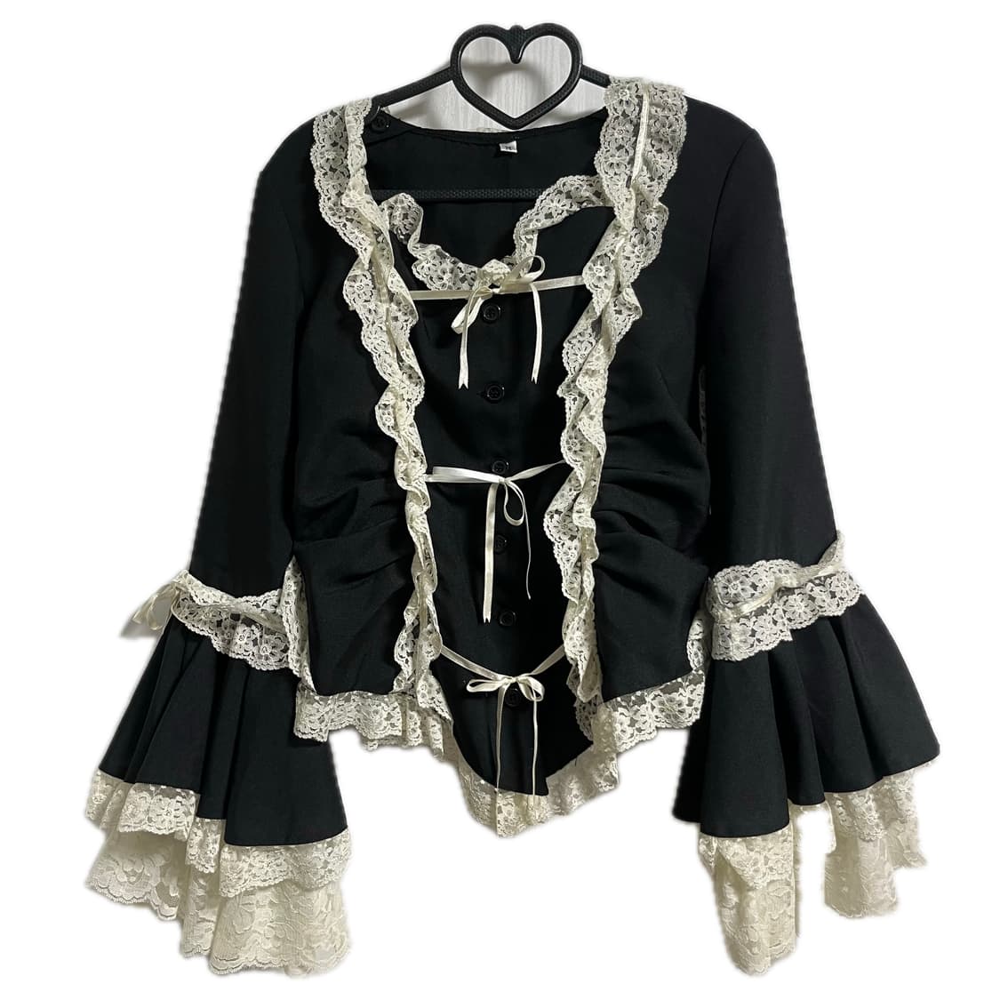 일본 빈티지 로리타 고스 로리 하데소매 블라우스 탑 상품이미지2