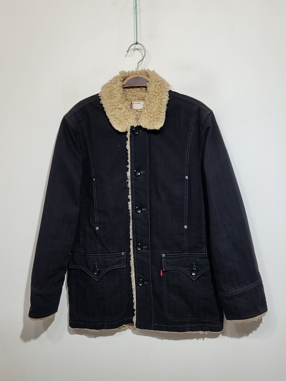 (M) 리바이스 양털 청자켓 블랙 데님자켓 레드탭  상품이미지1