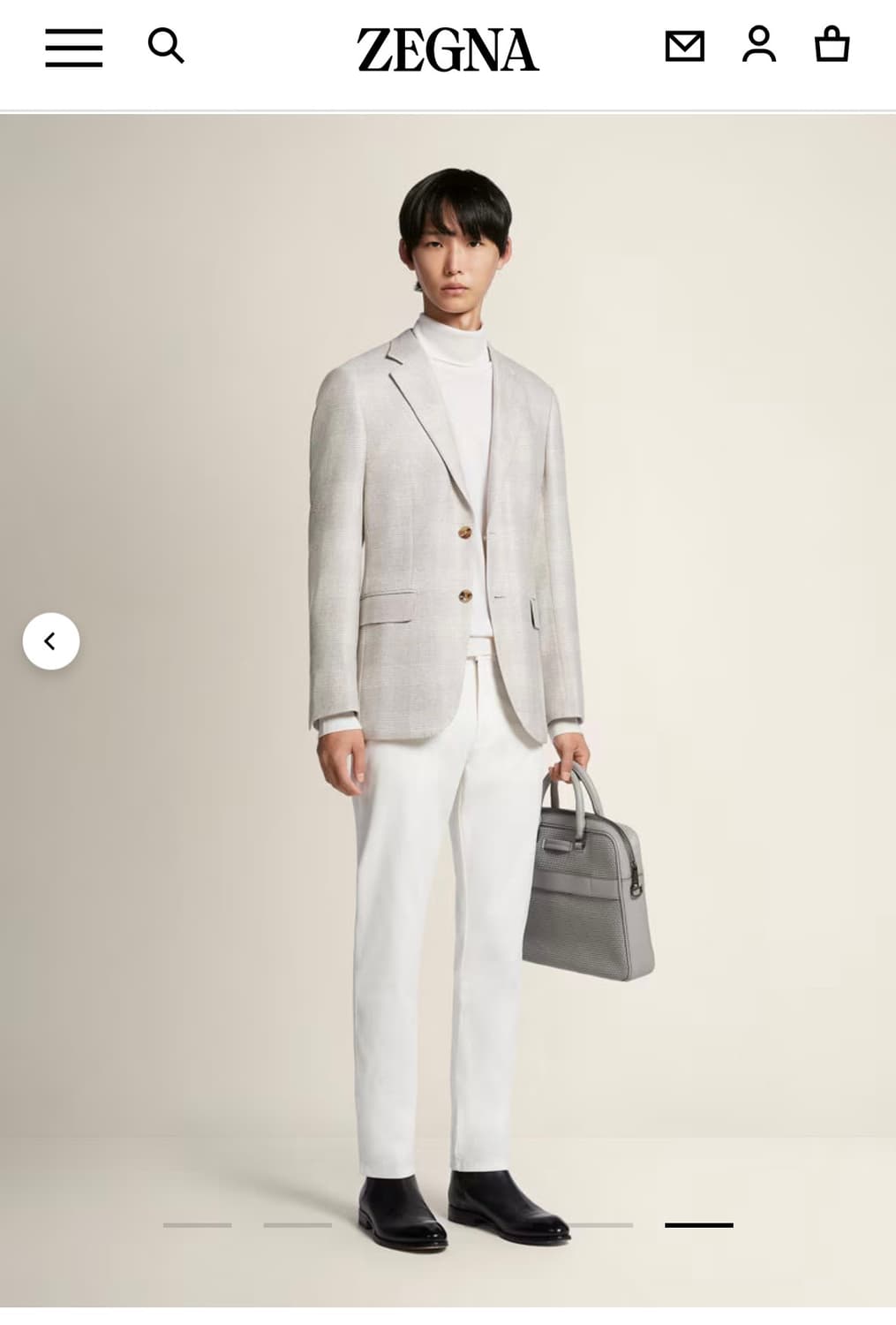 제냐 로시아 데님 팬츠 화이트 크림 슬림핏 36 상품이미지10