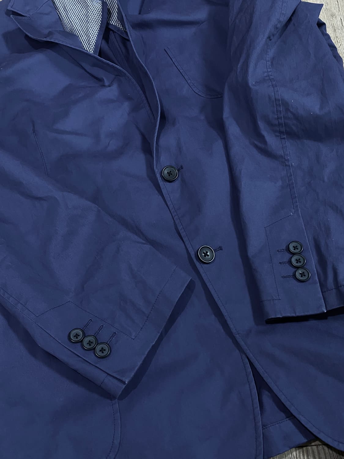 브룩스 브라더스 리젠트핏 워시드 네이비 코튼 싱글 블레이저 자켓 42R 상품이미지6