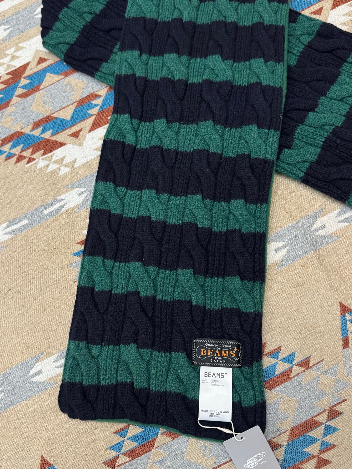 [OS] 빔즈 플러스 케이블 스트라이프 울 플리스 머플러 상품이미지2