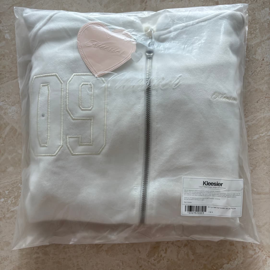 새상품 클리시어 09 후드집업 화이트 상품이미지2