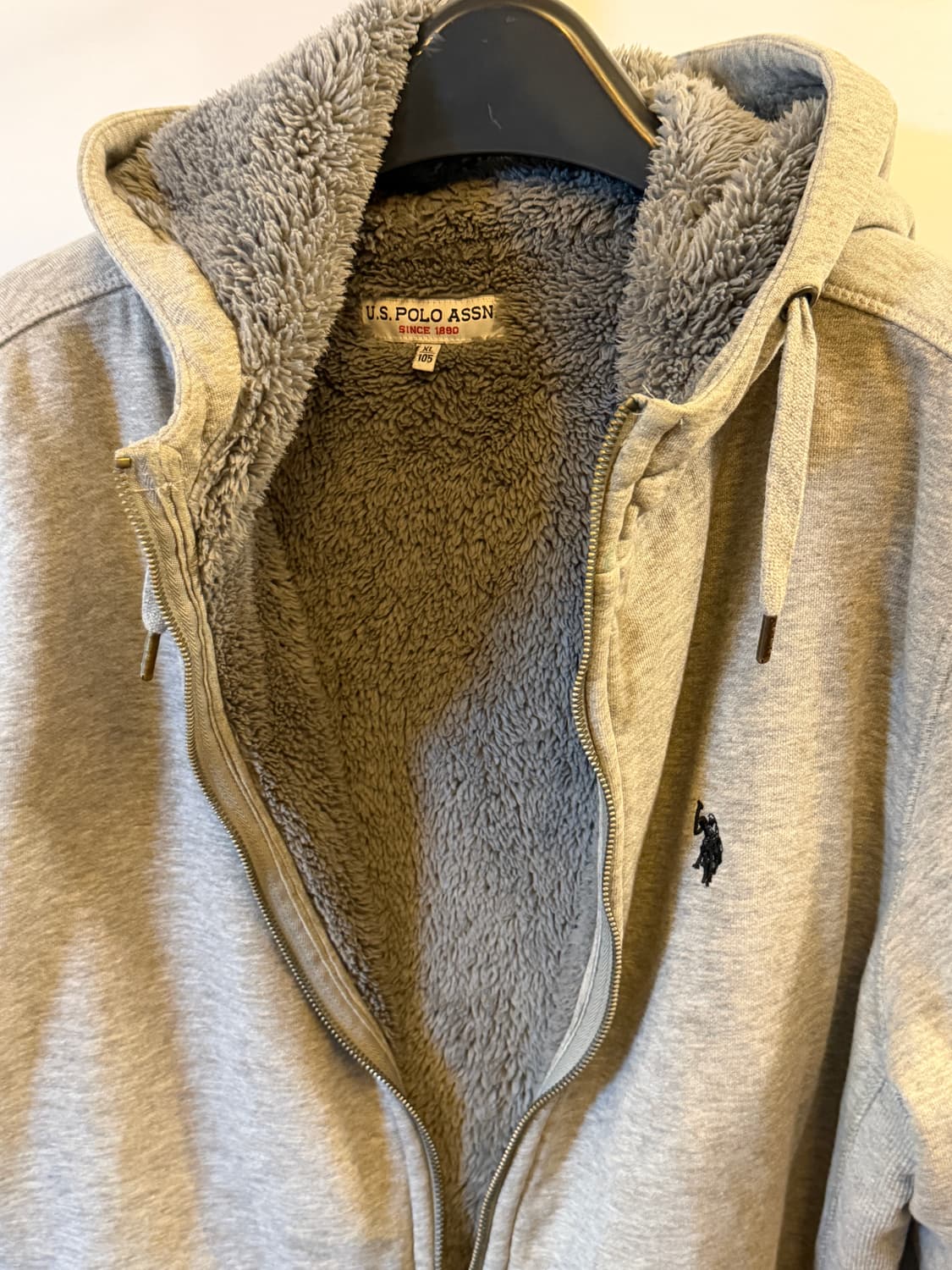US 폴로에센 양털 후드집업 상품이미지3